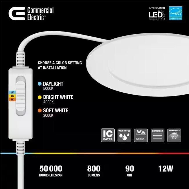 Commercial Electric 4 in. LED Slim 3 CCT Canless - White (4-Pack)