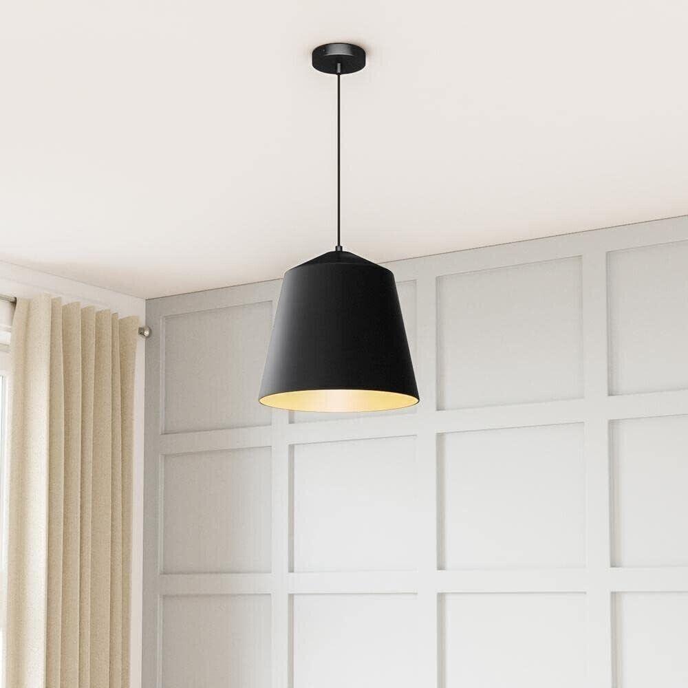 Home Decorators 12.5 in 1-Light Black Industrial Farmhouse Pendant Light Fixture