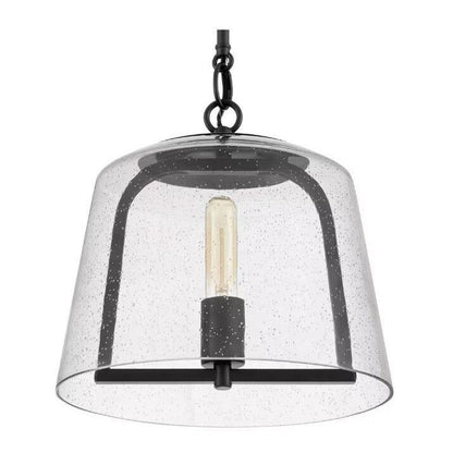 Home Decorators Collection Desmond 60-Watt 1-Light Black Pendant