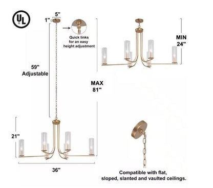 Velocitimus 6-Light Chandelier - Like New