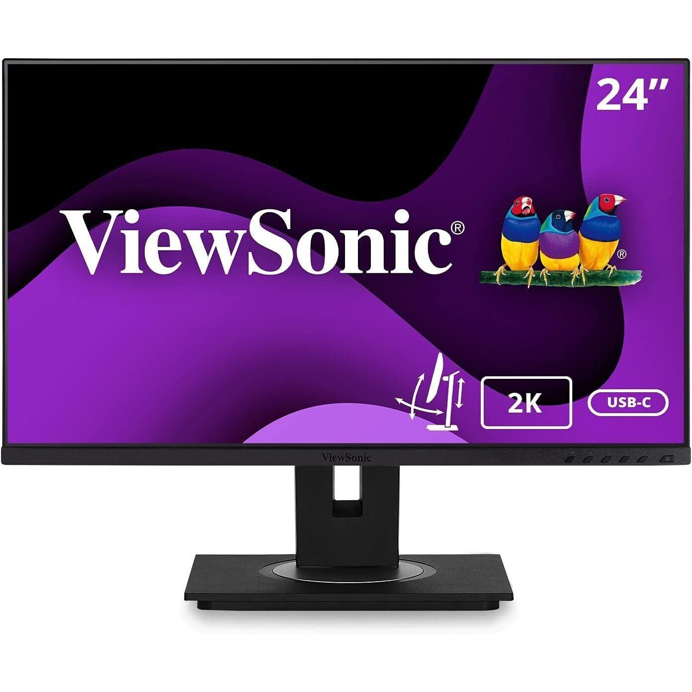 ViewSonic IPS Monitor VG2455-2K 24&quot; 1440p Ergonomic 40-Degree Tilt  with USB C - Like New