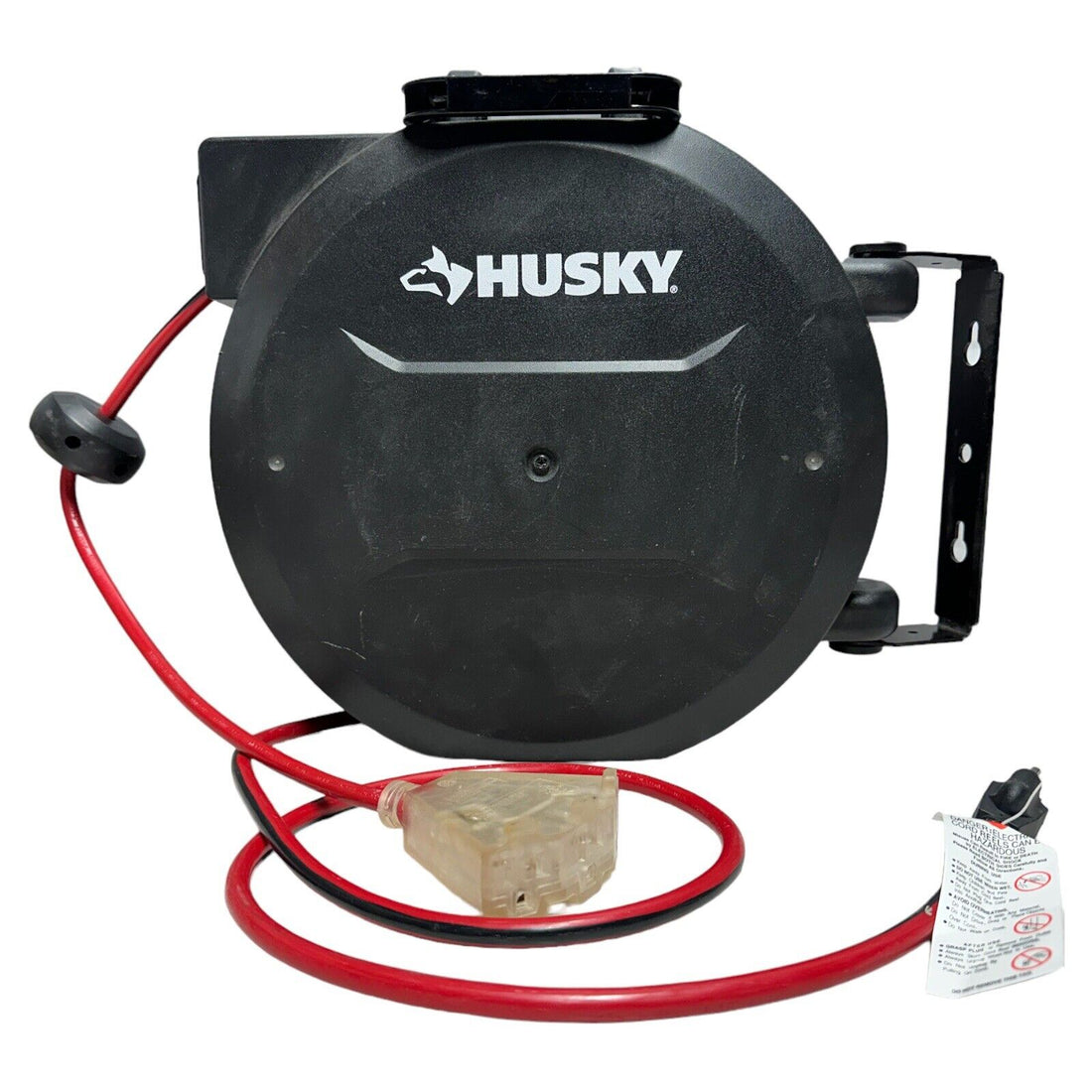 Husky 50 ft. 14/3 Medium Duty 13-Amps Indoor Extension Cord Reel with Multiple - Very Good