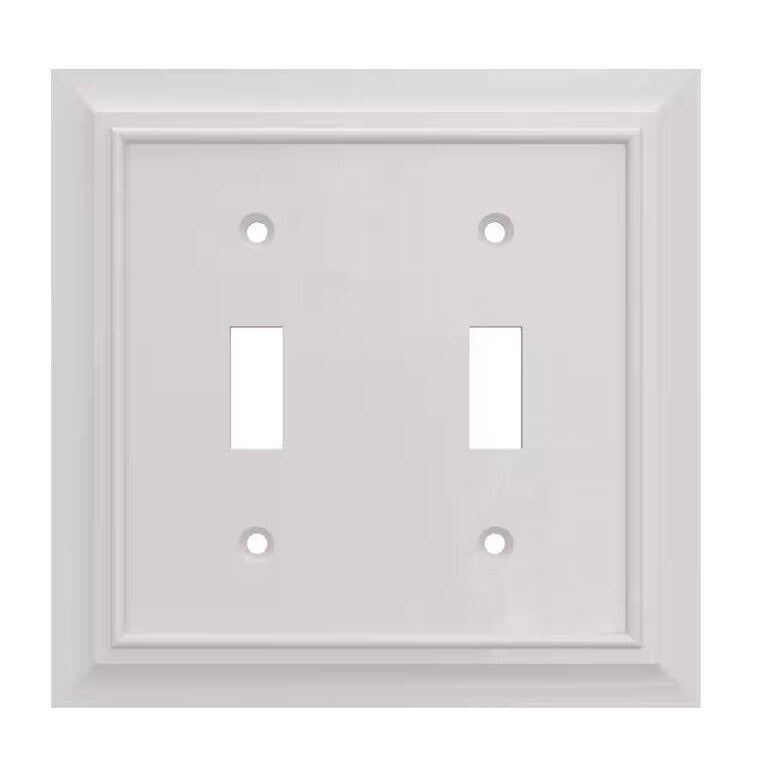 Hampton Bay Derby 2-Gang Light Switch/Toggle Plate, White (3-Pack)