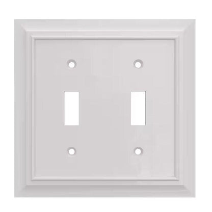 Hampton Bay Derby 2-Gang Light Switch/Toggle Plate, White (3-Pack)