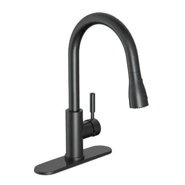 Garrick Single-Handle Pull-Down Sprayer Kitchen Faucet in Matte Black - Like New