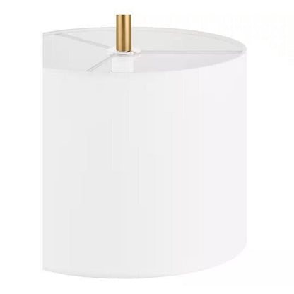 Home Decorators Collection Dawson 1-Light Aged Brass Pendant with White Fabric