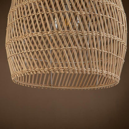 ELE Light &amp; Decor Bamboo and Rattan Veremund Light Bell Pendant Light in Tan