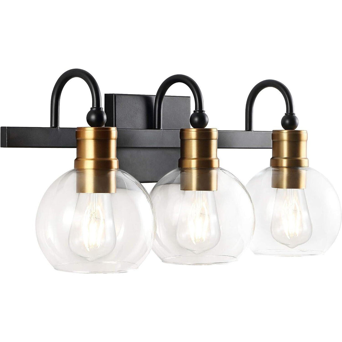JONATHAN Y JYL3528A Marais 21.5" 3-Light Iron/Glass Rustic Vintage LED Vanity