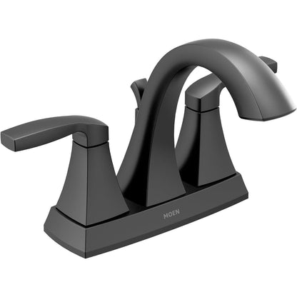 Moen Voss Matte Black Two-Handle Centerset Bathroom Faucet, 6901BL