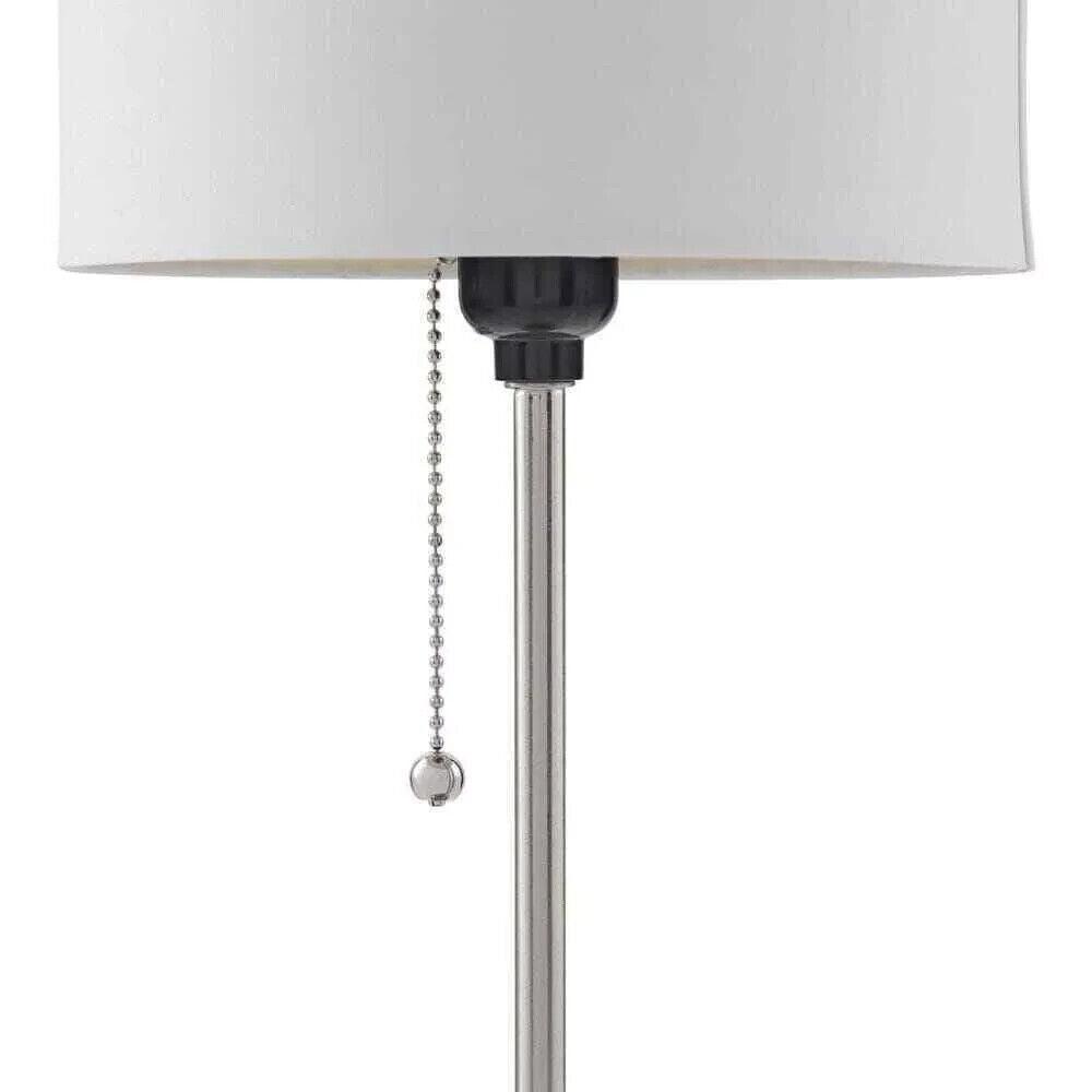 17 in. Brushed Nickel Table Lamp with Power Outlet - Like New