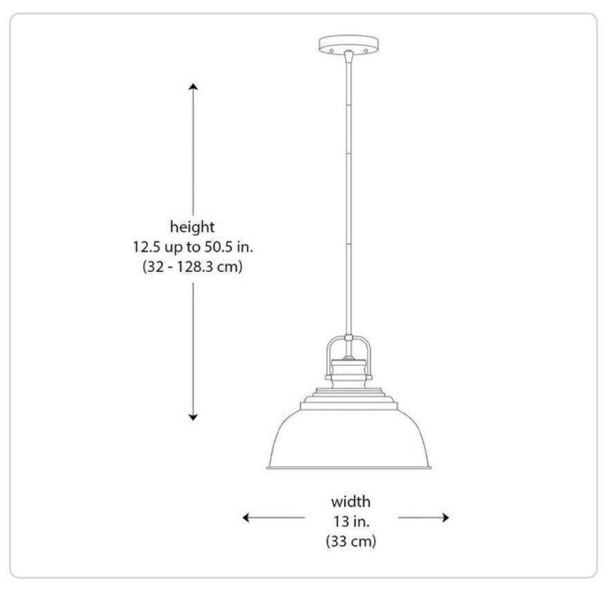 Home Decorators Shelston 1-Light Brushed Nickel + Black Pendant with Metal Shade