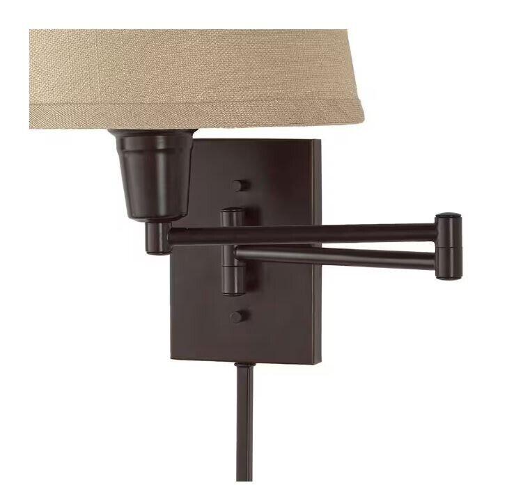 Hampton Bay Ellsworth 1-Light Oil Rubbed Bronze Swing Arm Plug-in Wall Lamp - Like New