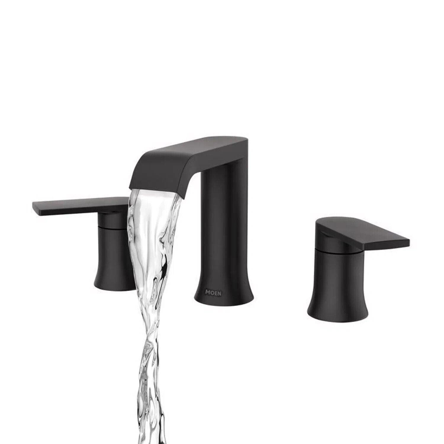 MOEN Genta 8 in. Widespread 2-Handle Bathroom Faucet in Matte Black 84763BL