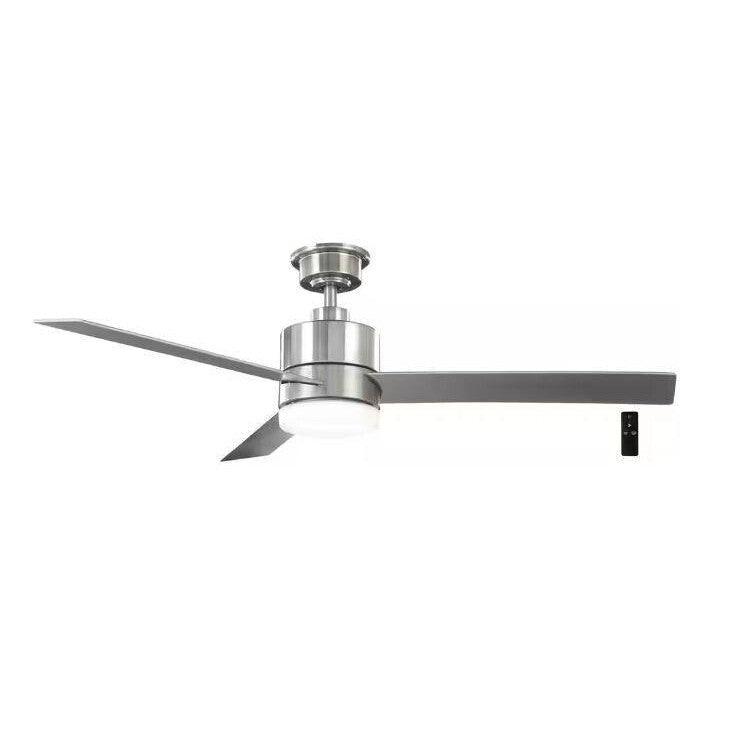 Hampton Bay Madison 52 in. Integrated LED Brushed Nickel Ceiling Fan with Remote - Like New