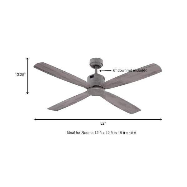 Home Decorators Collection Kitteridge 52 in. Indoor Grey Wood Tone Ceiling Fan