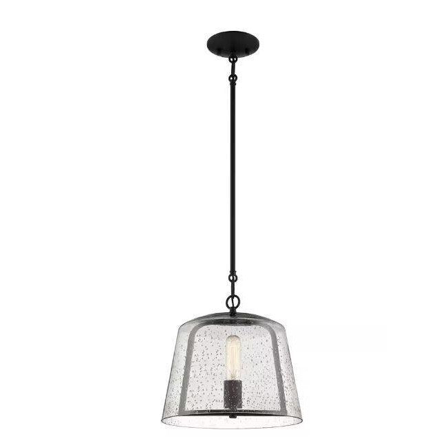 Home Decorators Collection Desmond 60-Watt 1-Light Black Pendant