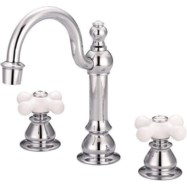 Water Creation 8.25&quot; Cross Handles Brass Faucet in Silver and Chrome