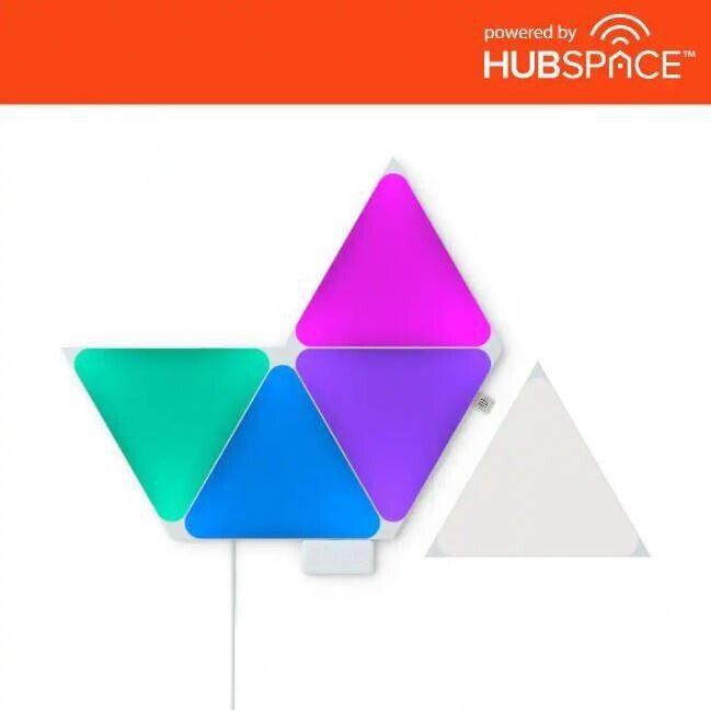 EcoSmart Smart Color Changing Dimmable 5 Geometric Triangle LED Light Panels