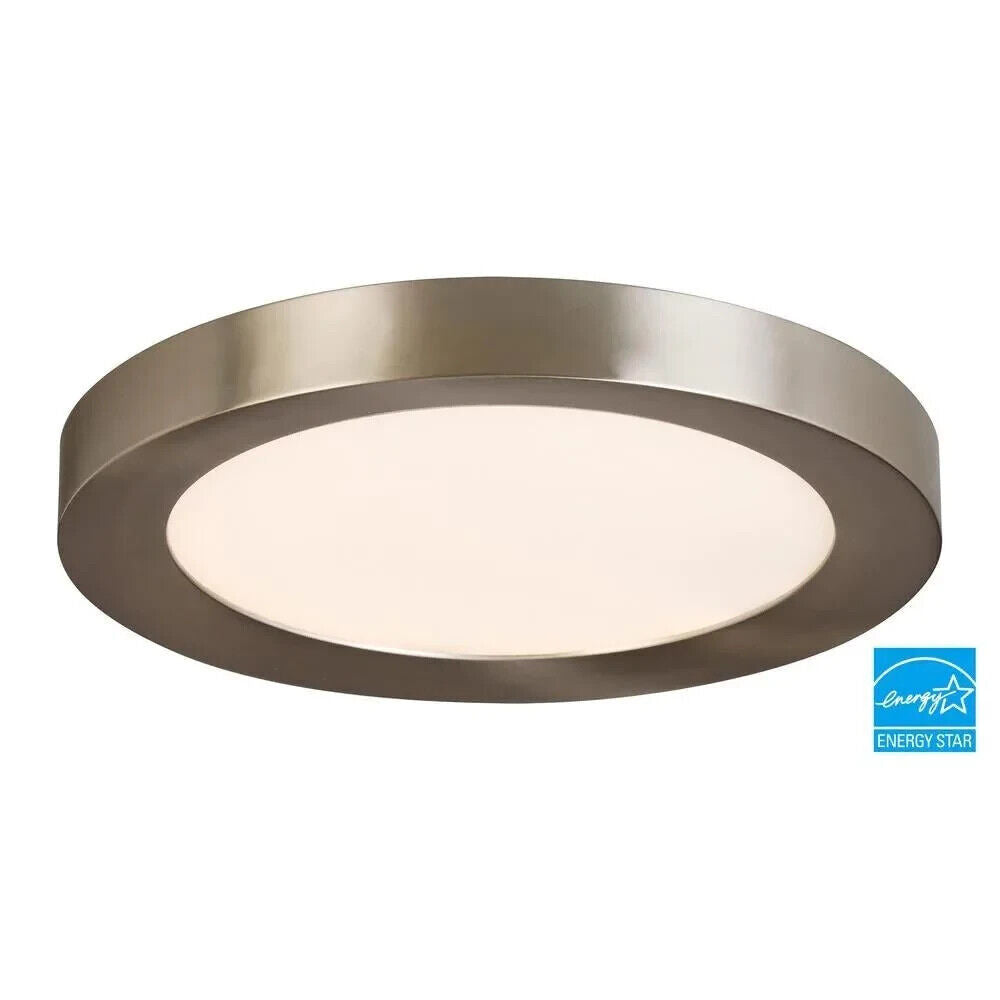 Home Decorators Collection Calloway 15 in. Brushed Nickel Selectable LED Flush M