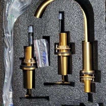 FORIOUS 2 Handle 8 Inch Brass Bathroom Sink Faucet 3 Hole Widespread With Valve - Like New