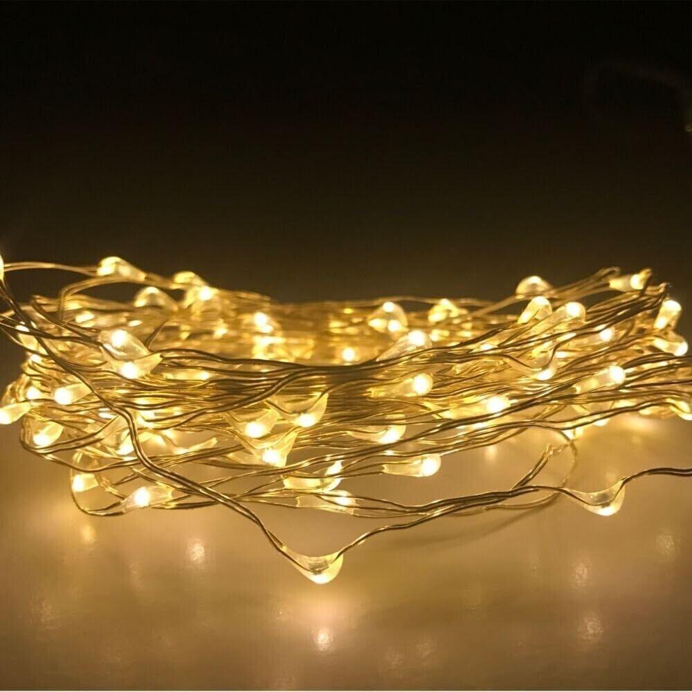 HunnyKome Solar Lighting 20 ft. 100-LED Integrated LED Solar Copper String Light