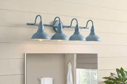 Hampton Bay Kelford 32 in. 4-Light Blue Vanity Bath Light - Like New