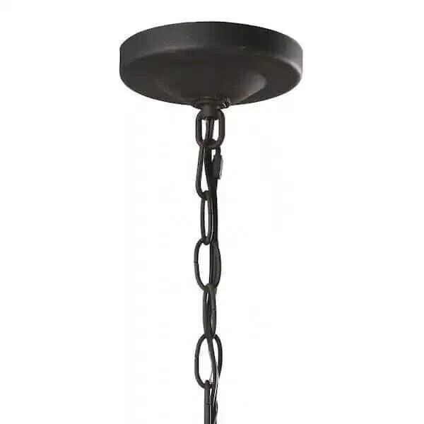 Hampton Bay Wickford 1-Light Weathered Bronze Outdoor Pendant Clear Bevel Glass - Like New