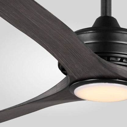 HDC Bayshire 60 inch LED Ceiling Fan Light Kit Remote Matte Black/Dark Driftwood - Very Good