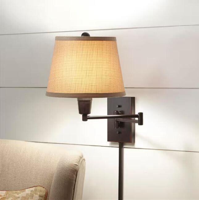 Hampton Bay Ellsworth 1-Light Oil Rubbed Bronze Swing Arm Plug-in Wall Lamp - Like New