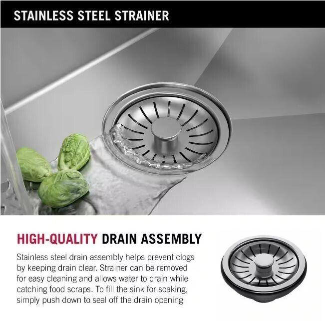 Delta Emery Stainless Steel 30 in. Single Bowl Undermount/Drop-In Kitchen Sink