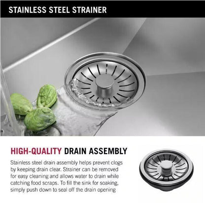 Delta Emery Stainless Steel 30 in. Single Bowl Undermount/Drop-In Kitchen Sink