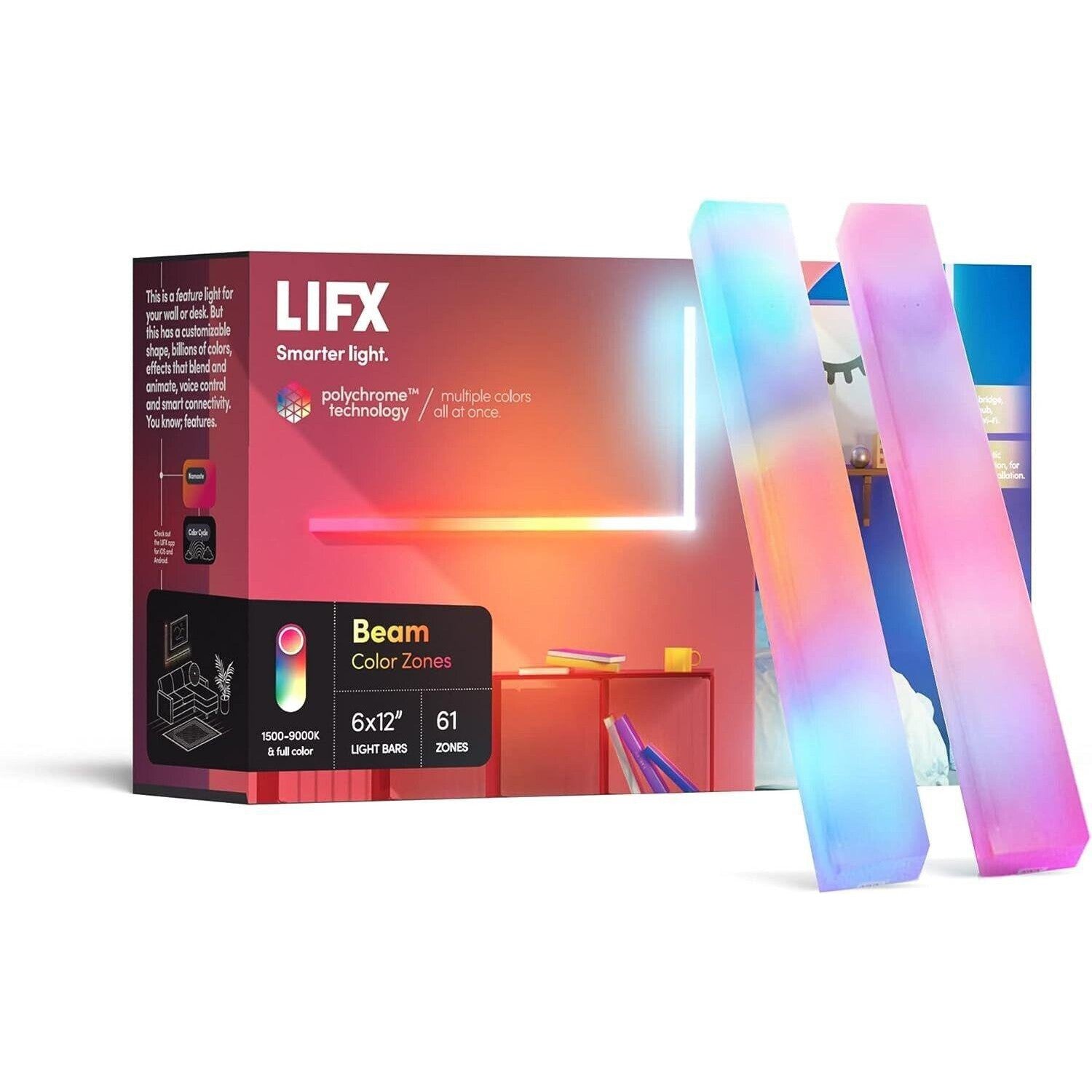 LIFX 12 in. Multi-Color Smart Wi-Fi LED 6X Beam Light Kit and Corner