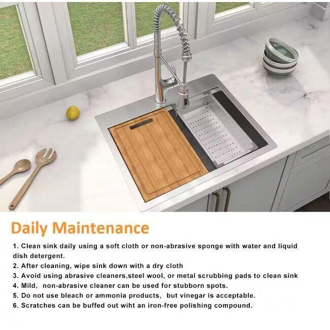 Glacier Bay 27 in. Undermount Single Bowl 18 Gauge Stainless Steel Kitchen Sink