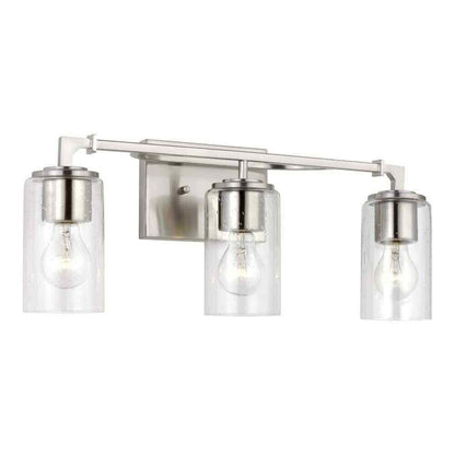 Home Decorators Helenwood 21.75 in. 3-Light Brushed Nickel Bathroom Vanity Light