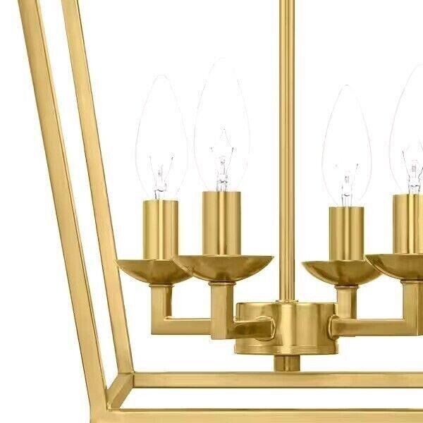 Home Decorators Weyburn 16.5 in. 4-Light Gold Semi-Flush Mount Light Fixture - Like New