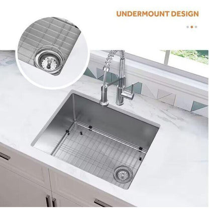 Glacier Bay Tight Radius 23 in. Undermount Single Bowl 18 Gauge Kitchen Sink