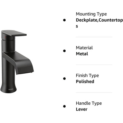 Moen Genta 6702BL One-Handle Bathroom Faucet - Matte Black