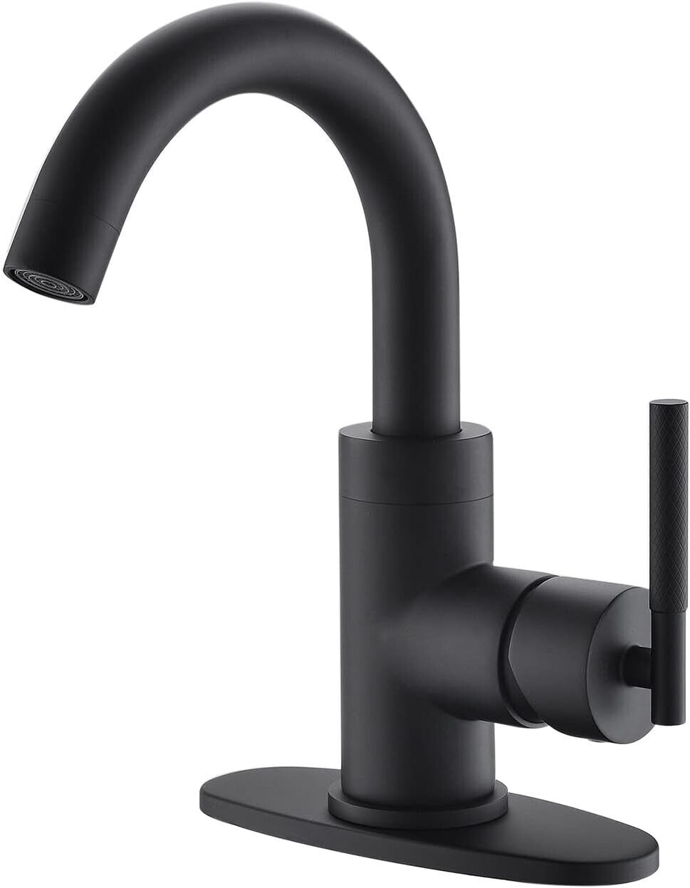 Matte Black Single Handle Bar Sink Faucet, Swivel Spout One Hole Bathroom Sink F