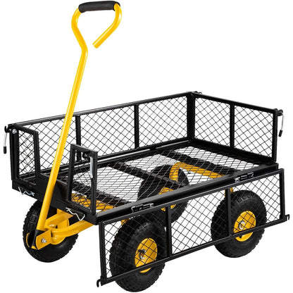 VEVOR Steel Garden Cart, Heavy Duty 500 lbs Capacity with 180° Rotating Handle