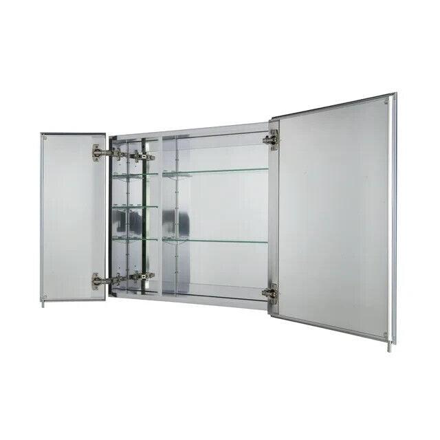 Croydex Halton Double Door Aluminium Bathroom Medicine Cabinet 30x26 In Chrome