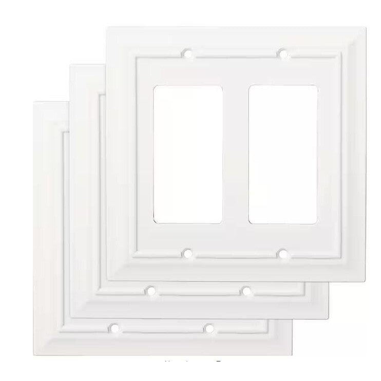 Hampton Bay Derby 2-Gang Light Switch/Toggle Plate, White (3-Pack)