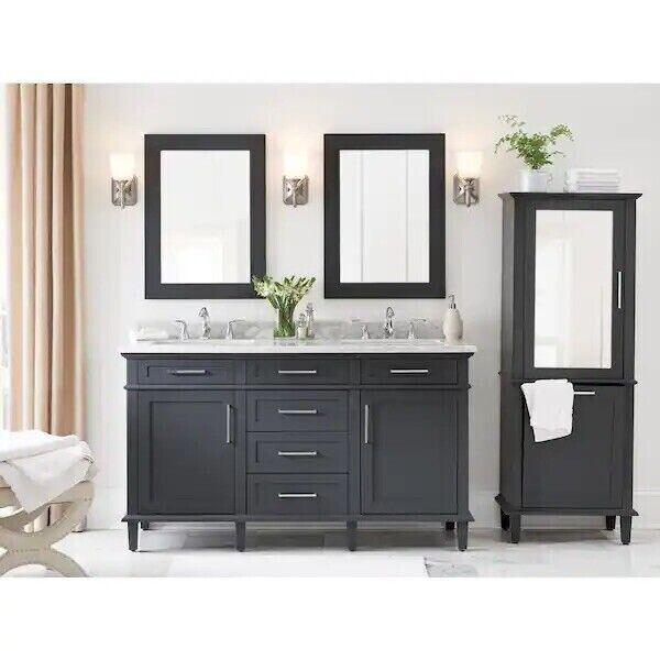 Home Decorators Sonoma 22” W x 30” H Rectangular Bathroom Mirror Dark Charcoal