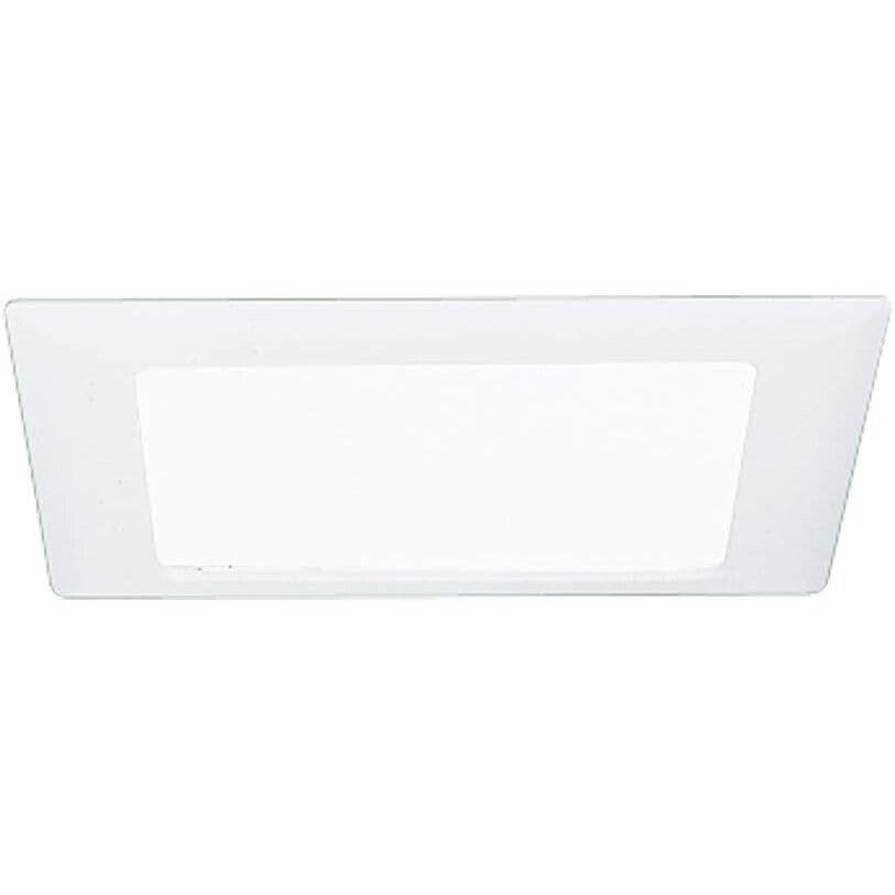 HALO 10P Recessed Ceiling Light Square Trim with Glass Albalite Lens, White, 9-3