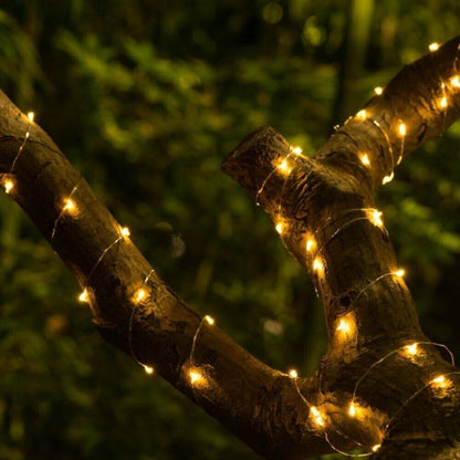 HunnyKome Solar Lighting 20 ft. 100-LED Integrated LED Solar Copper String Light