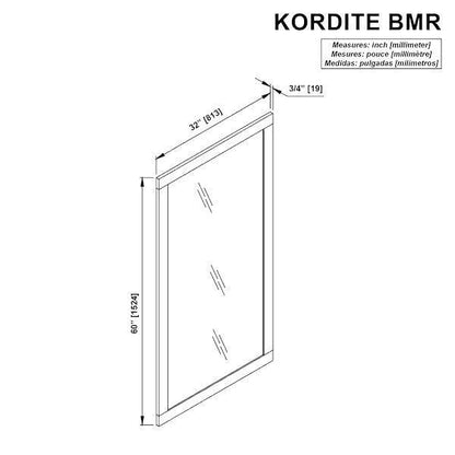 Kordite 60 in. W x 32 in. H Rectangular Framed Wall Mount Bathroom Vanity Mirror