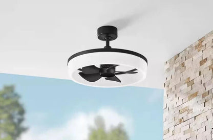 Home Decorators Ceiling Fan w/ Light 23&quot; Color Changing Bladeless Matte Black - Like New