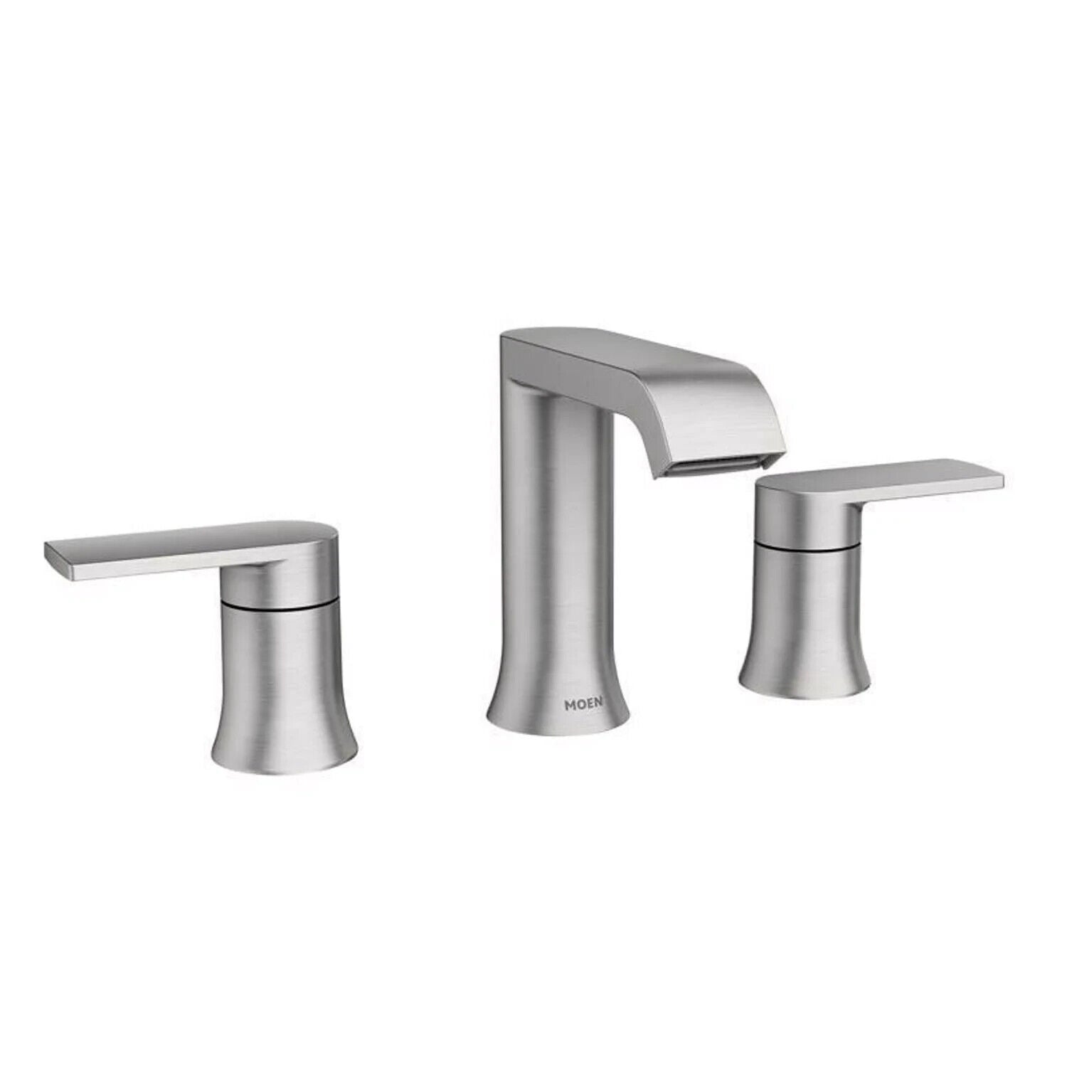 Moen Genta 84763SRN 8 in. Widespread Double Handle Bathroom Faucet in Spot Resist Brushed Nickel (Valve Included)