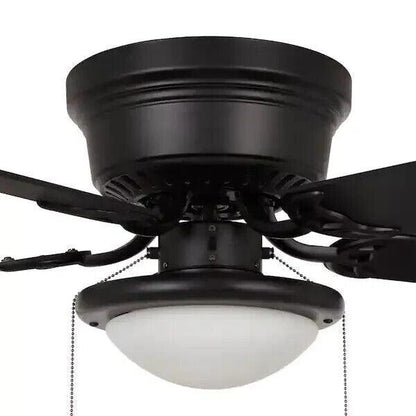 Hugger 52 in. LED Indoor Black Ceiling Fan with Light Kit - Like New