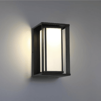 Paxton 1-Light Black Integrated LED Outdoor Wall Sconce with White Panel Glass