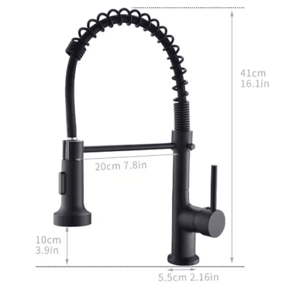 WELLFOR Single Handle Pull Down Sprayer Kitchen Faucet with 360° Rotation